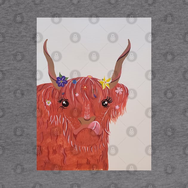 Highland Cow Painting Full by Art by Bronwyn